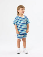 Goldie + Ace - Waffle Stripe T-Shirt (Blue) Goldie + Ace