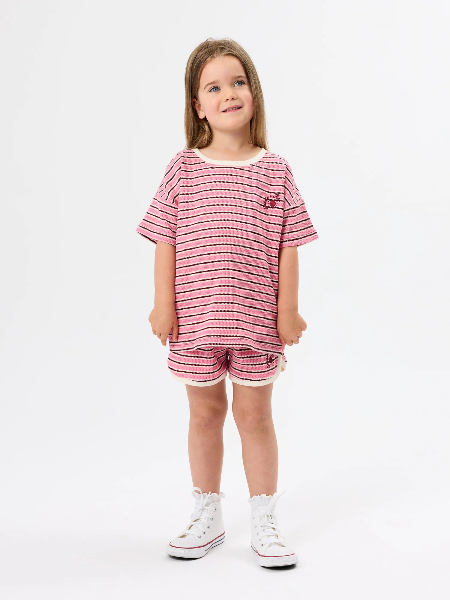 Goldie + Ace - Waffle Stripe T-Shirt (Pink) Goldie + Ace