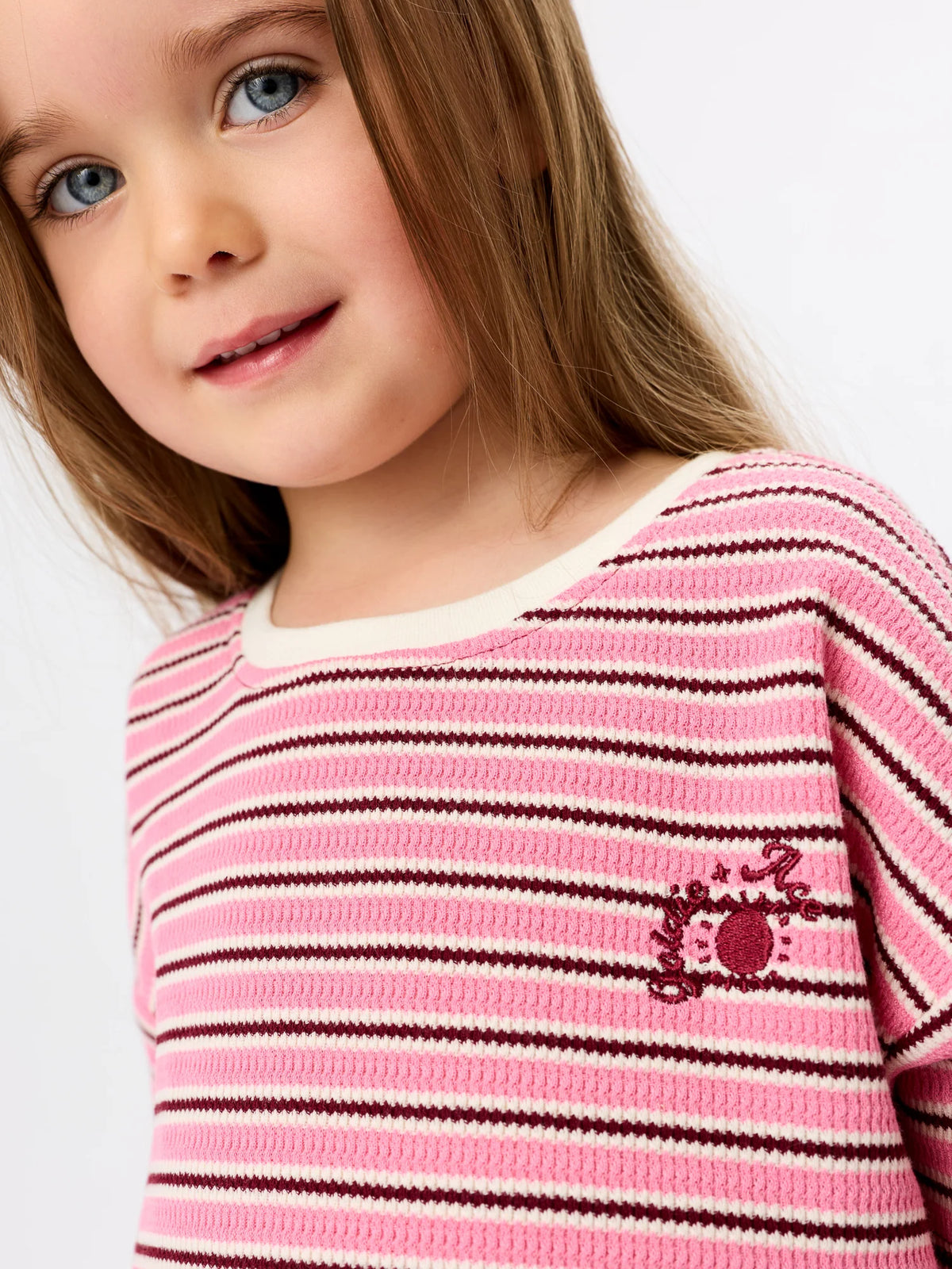 Goldie + Ace - Waffle Stripe T-Shirt (Pink) Goldie + Ace