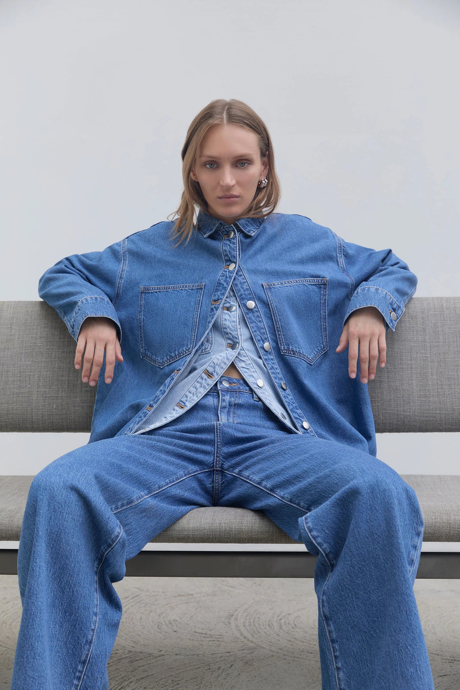 Nude Lucy - Organic Denim Oversized Shirt (Royal Blue) Nude Lucy