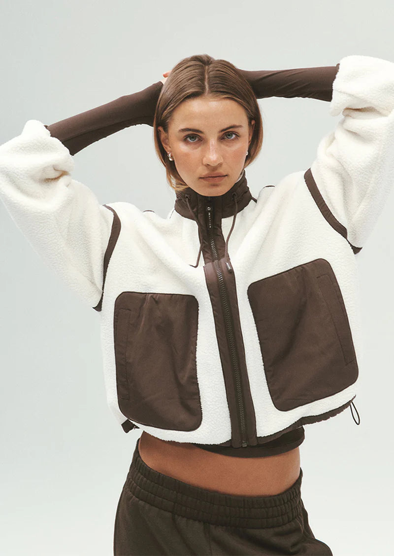 P.E Nation - Lennon Sherpa Jacket (Whisper White/Coffee) P.E Nation