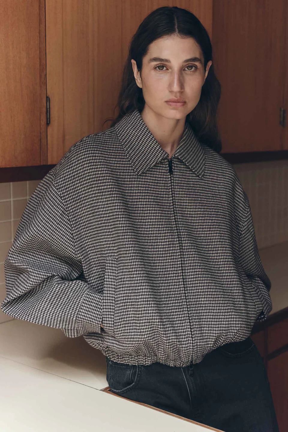 Assembly Label - Solana Wool Coat (Brown Black Chck) Assembly Label