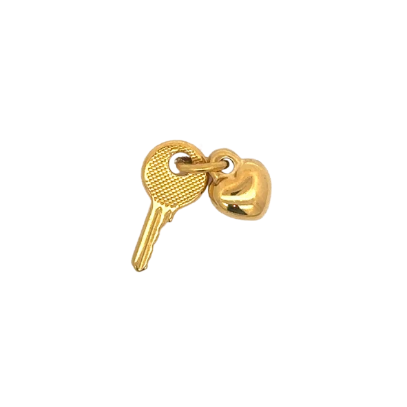Heart & Key Charm (Gold) By Barny