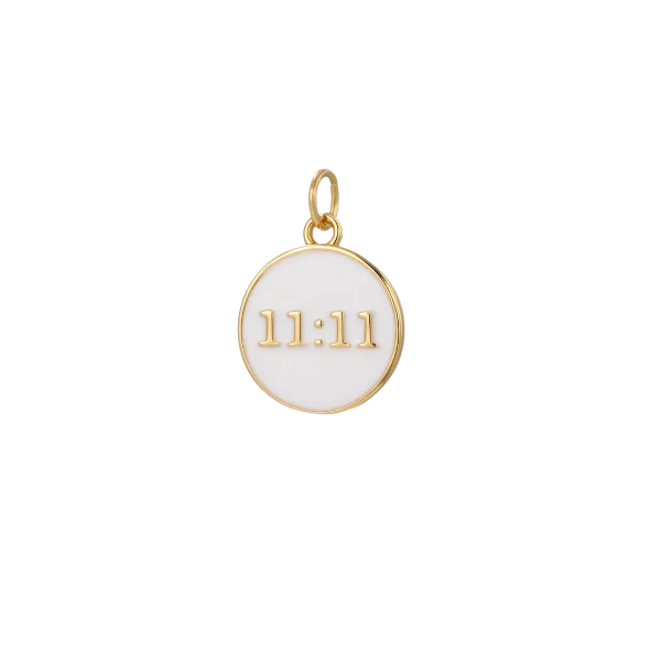 White 11:11 Charm (Gold) By Barny