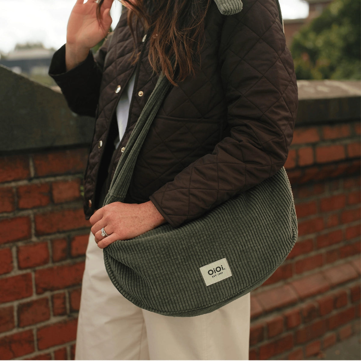 OiOi - Luna Crossbody (Moss Green Corduroy) OiOi
