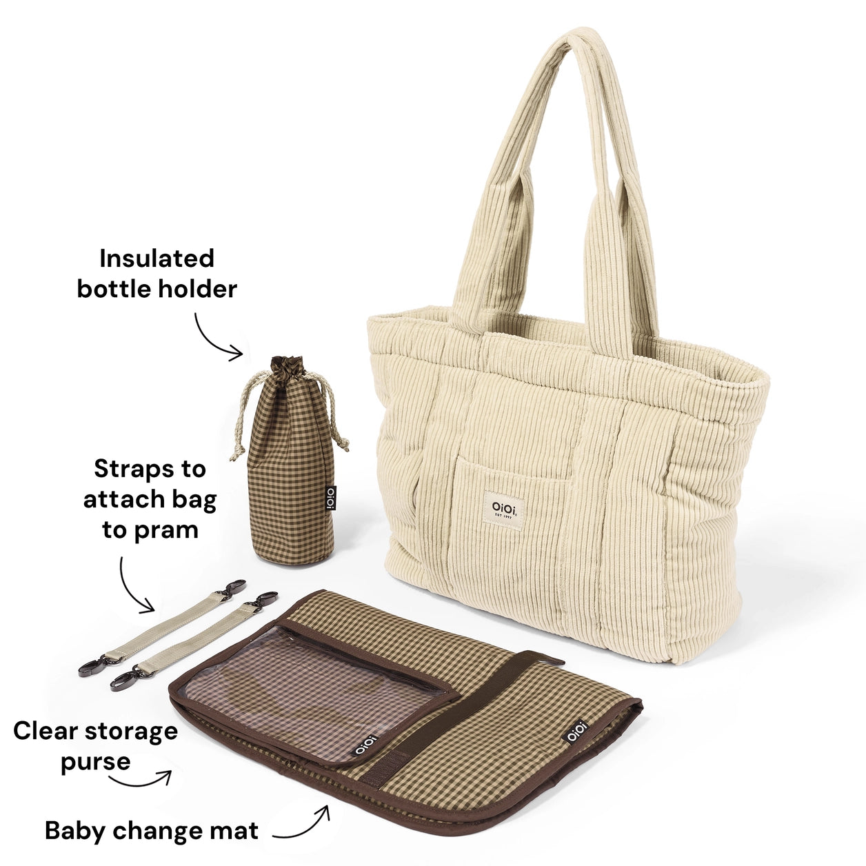 OiOi - Everyday Tote (Cream Corduroy) OiOi