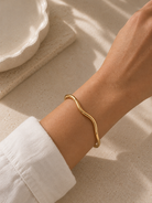 Wave 18K Gold Plated Bangle Dear Blackbird Boutique