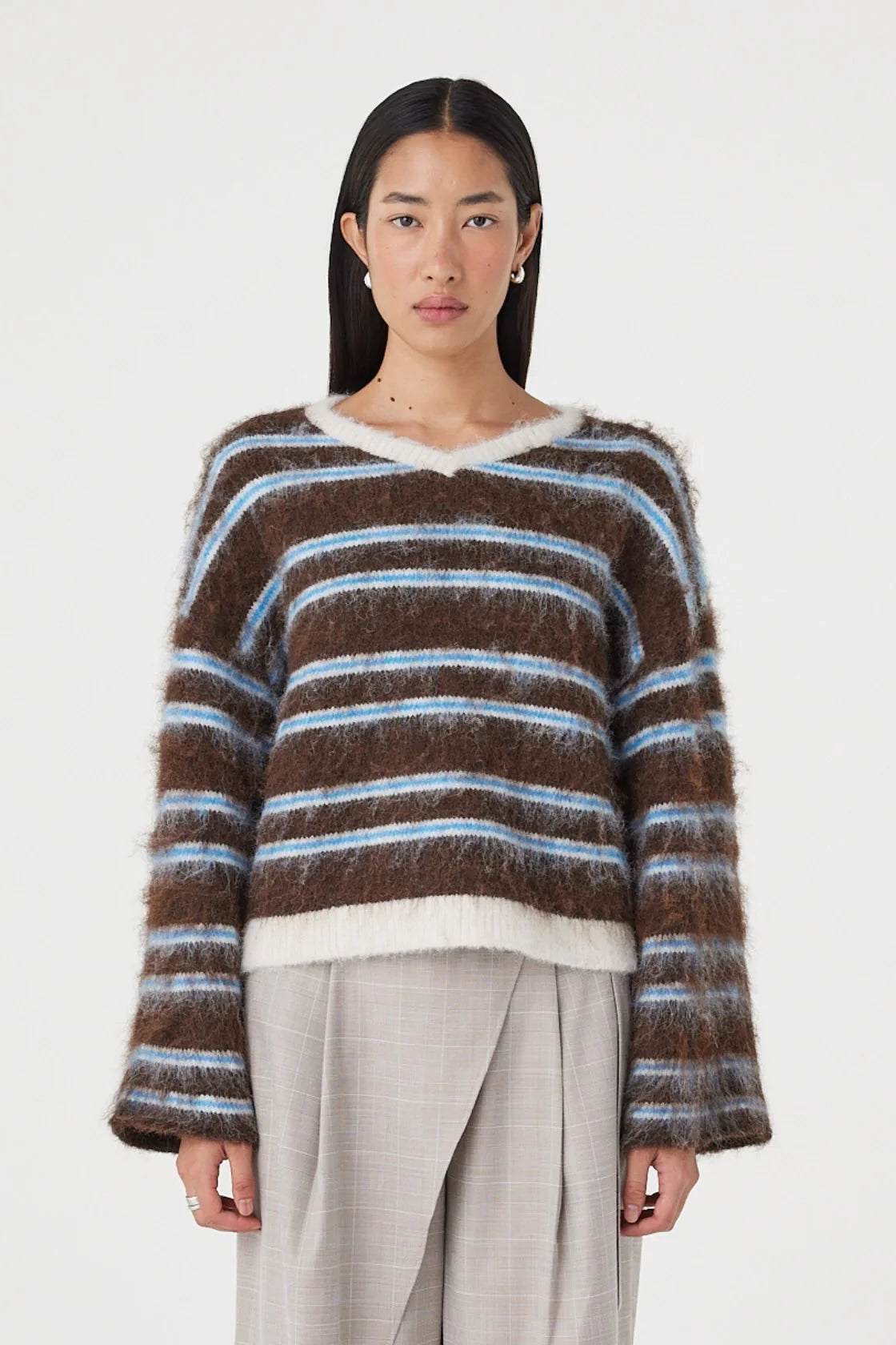 Arcaa - Lucca Sweater (Espresso & Blue Stripe) Arcaa