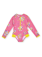 Goldie + Ace - Floral Long Sleeve Frill Swimsuit Goldie + Ace