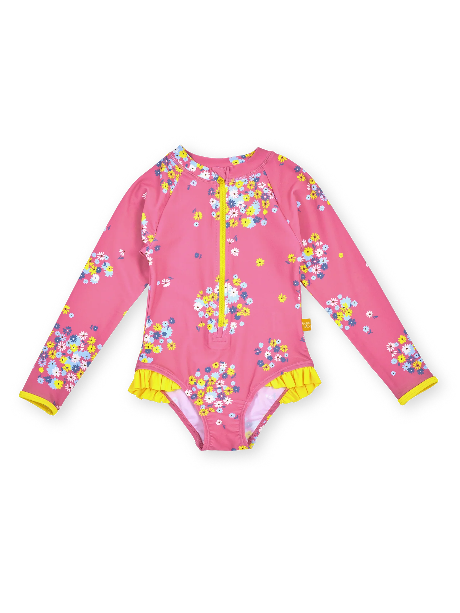 Goldie + Ace - Floral Long Sleeve Frill Swimsuit Goldie + Ace