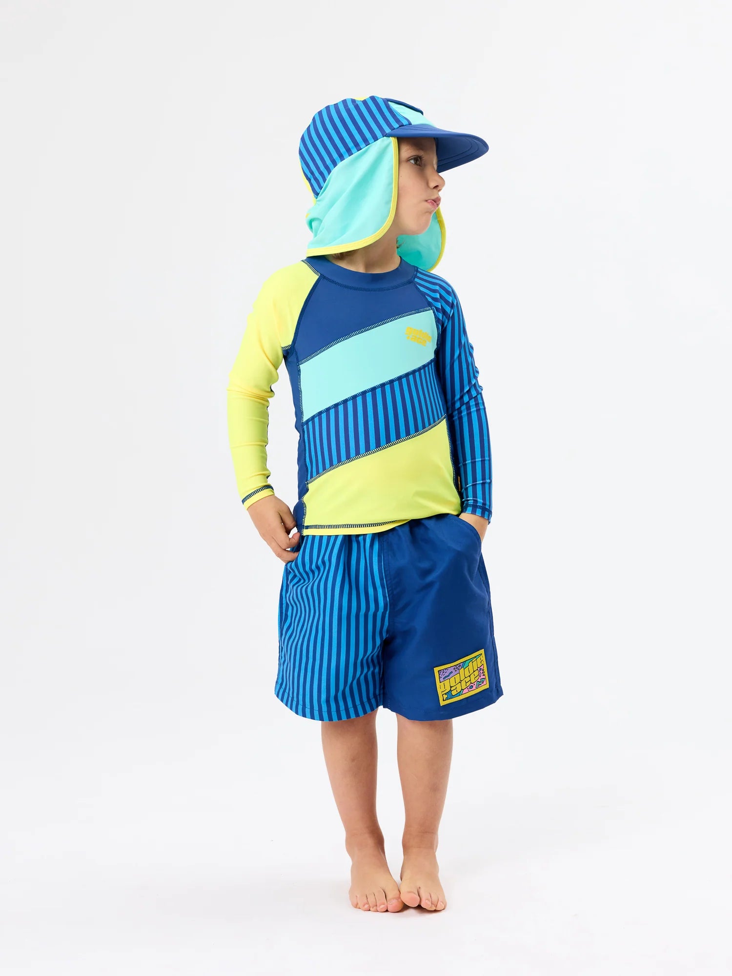 Goldie + Ace - Stripe Panel Legionnaires Swim Hat Goldie + Ace