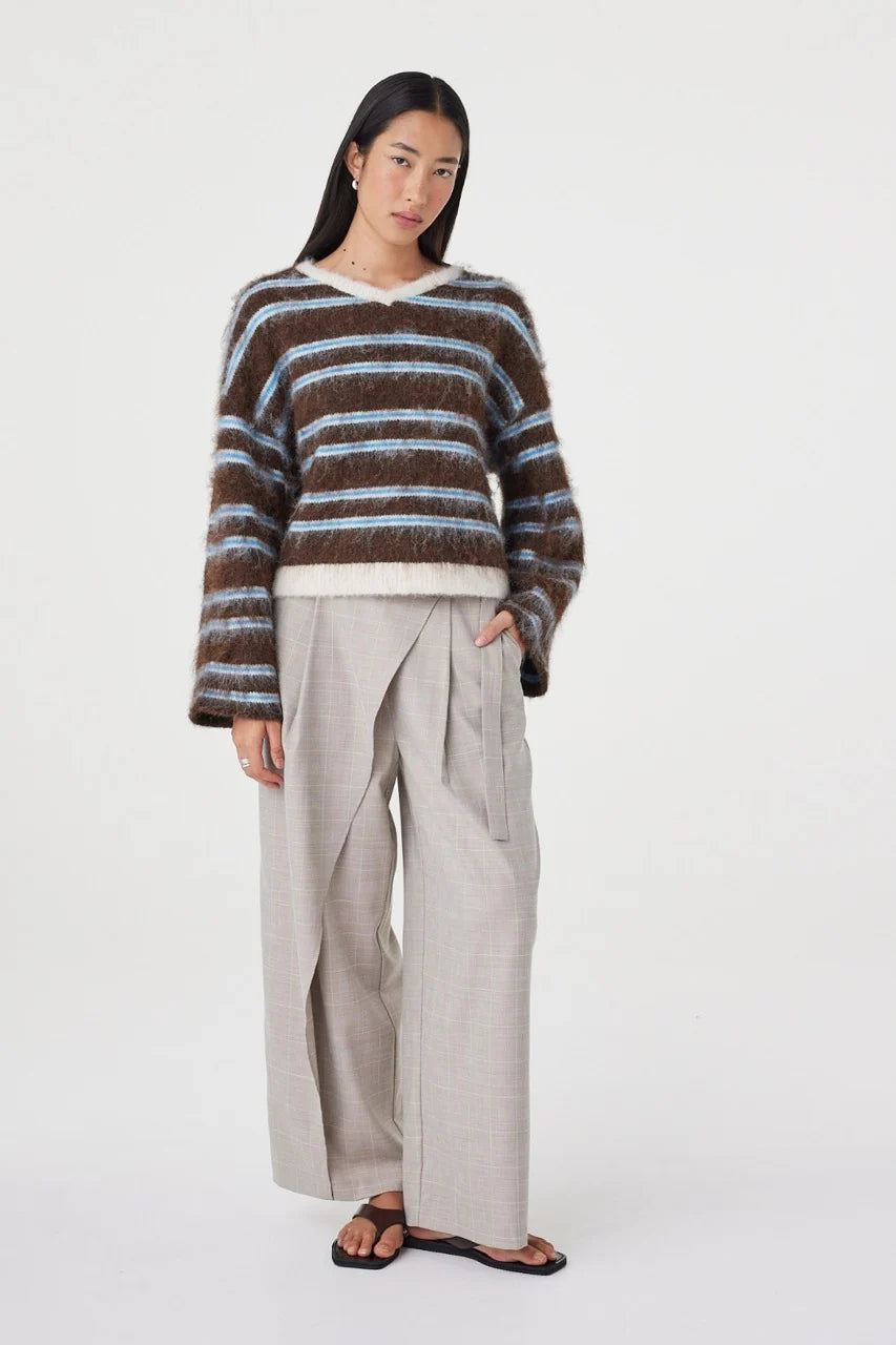 Arcaa - Lucca Sweater (Espresso & Blue Stripe) Arcaa