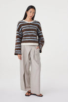 Arcaa - Lucca Sweater (Espresso & Blue Stripe) Arcaa