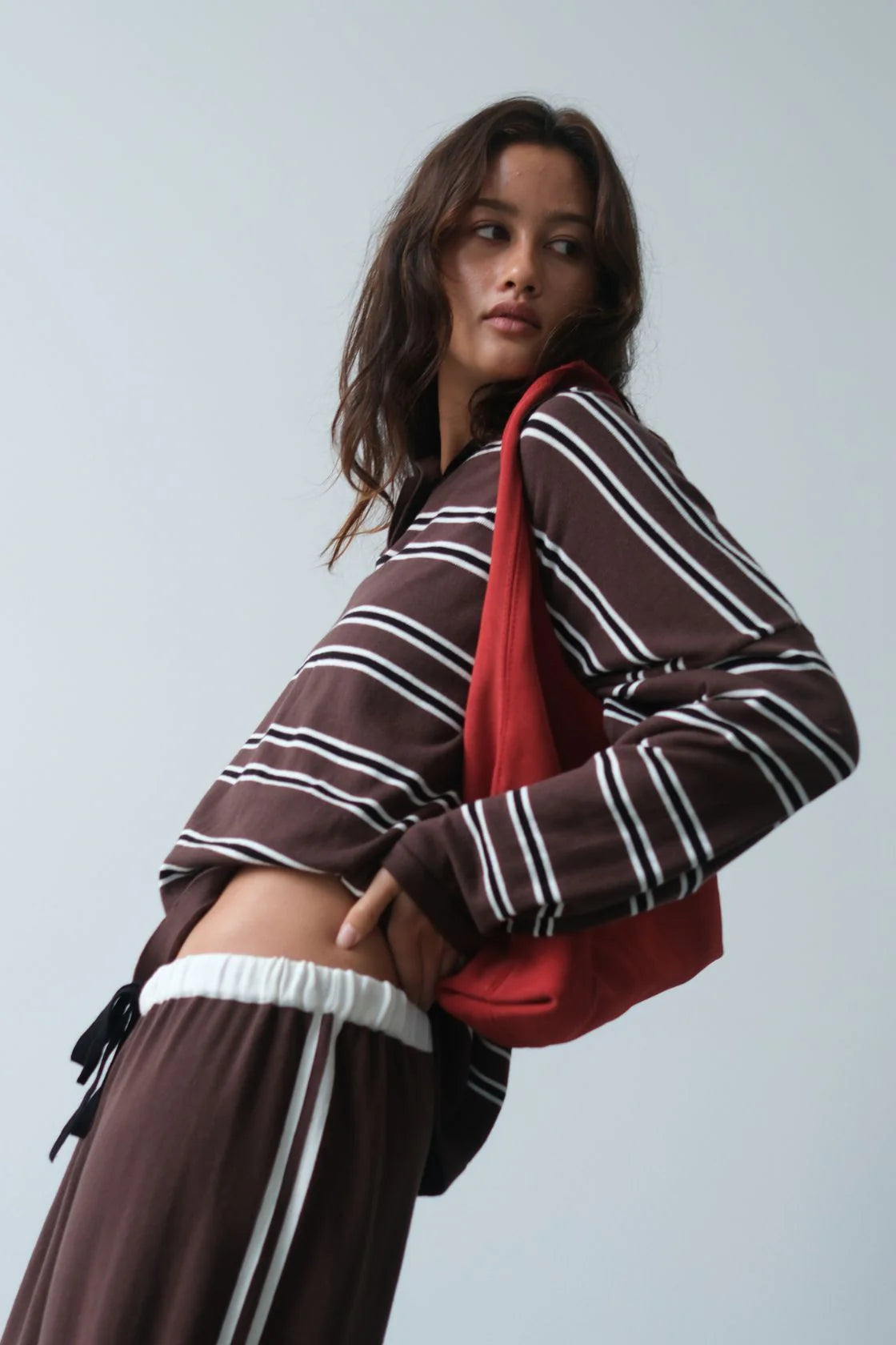 Arcaa - Rayne Knit Jersey (Espresso, Black & Cream Stripe) Arcaa