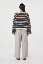 Arcaa - Lucca Sweater (Espresso & Blue Stripe) Arcaa