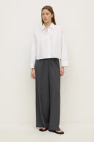 Assembly Label - Aurora Cropped Poplin Shirt (White) Assembly Label