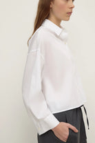 Assembly Label - Aurora Cropped Poplin Shirt (White) Assembly Label