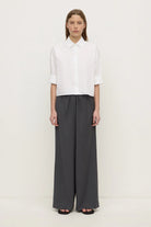 Assembly Label - Aurora Cropped Poplin Shirt (White) Assembly Label