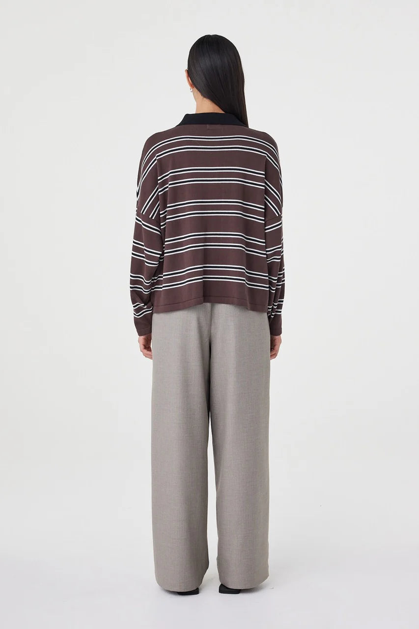 Arcaa - Rayne Knit Jersey (Espresso, Black & Cream Stripe) Arcaa