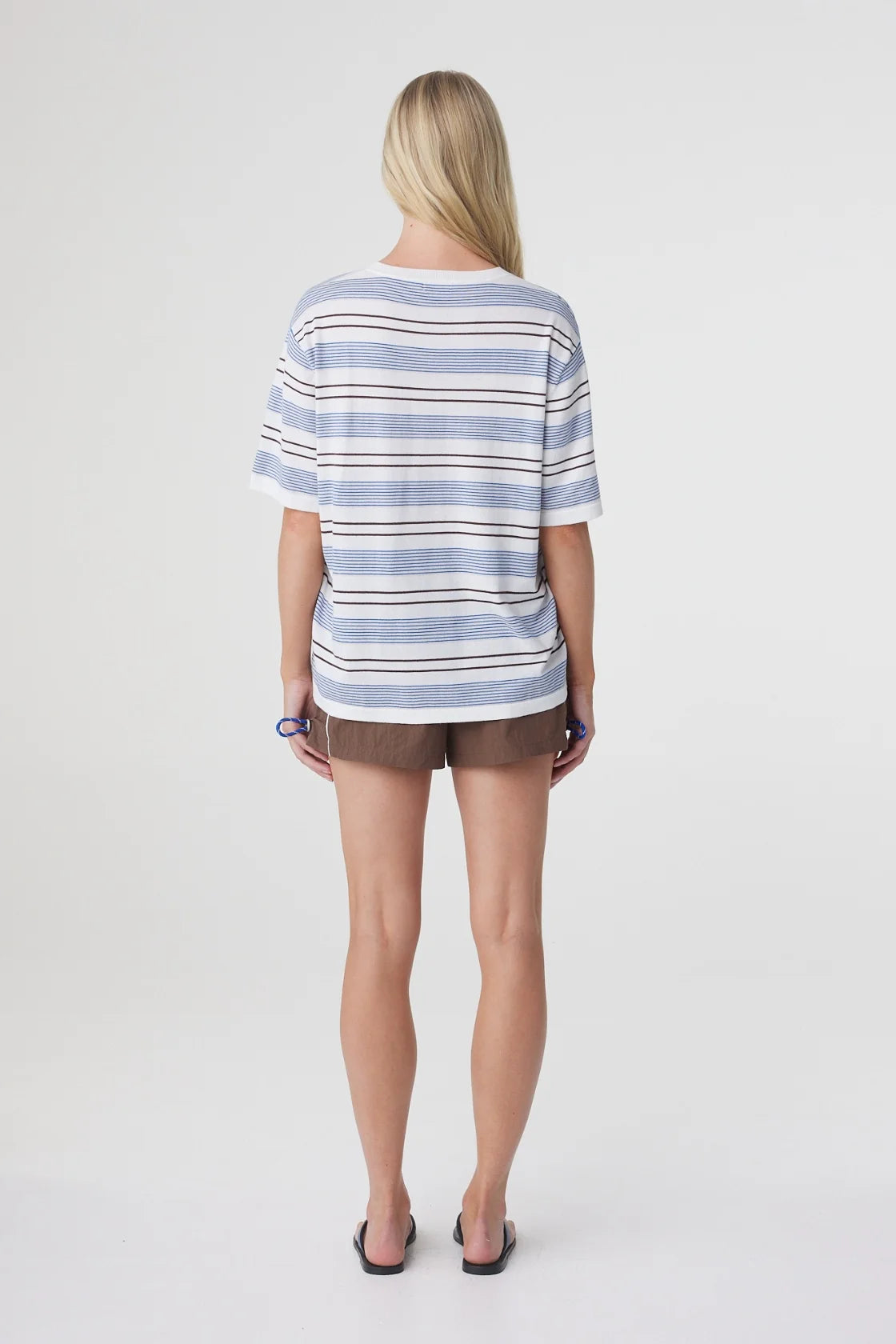 Arcaa - Noor Tee (White & Blue Retro Stripe) Arcaa
