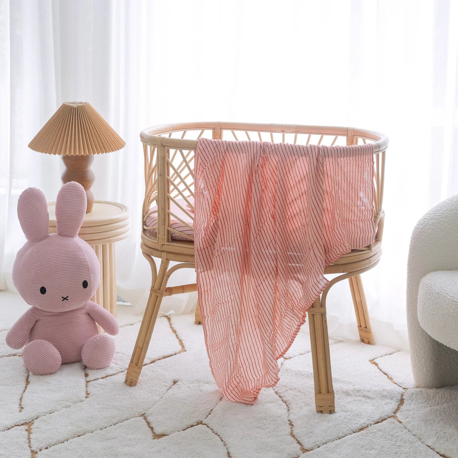 Fox & Fallow - Organic Muslin Wrap (Strawberry Stripe) Fox & Fallow