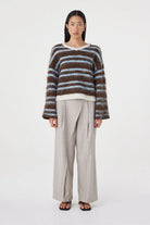 Arcaa - Lucca Sweater (Espresso & Blue Stripe) Arcaa