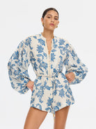 Kivari - Bluebell Playsuit (Blue Ecru) Kivari