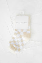 Cinnamon Baby - Checkered Socks (Beige) Cinnamon Baby