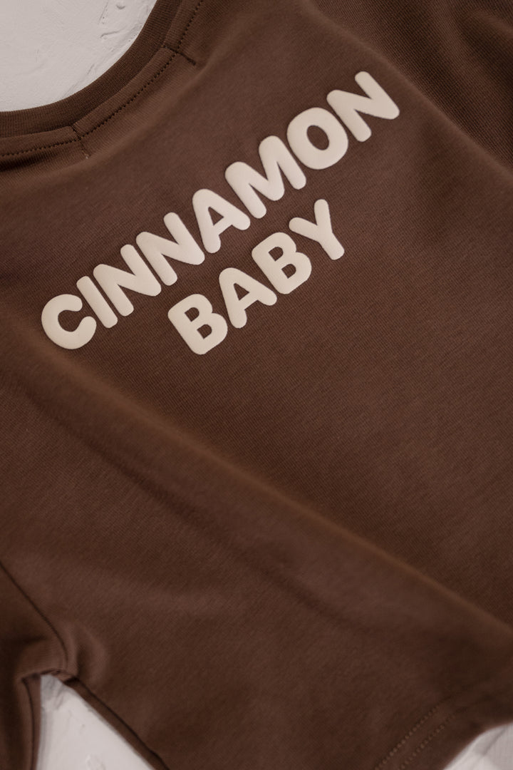 Cinnamon Baby - Puff Sleeve Oversized Tee (Chocolate) Cinnamon Baby