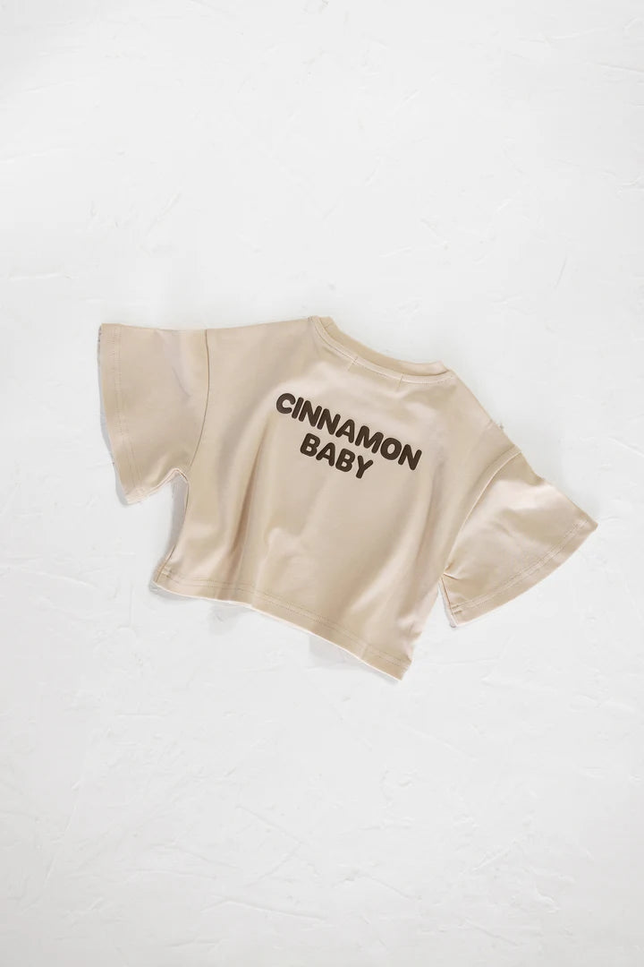 Cinnamon Baby - Puff Sleeve Oversized Tee (Cream) Cinnamon Baby
