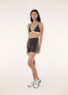P.E Nation - Clarity 5 Inch Bike Shorts (Coffee/Whisper White) P.E Nation