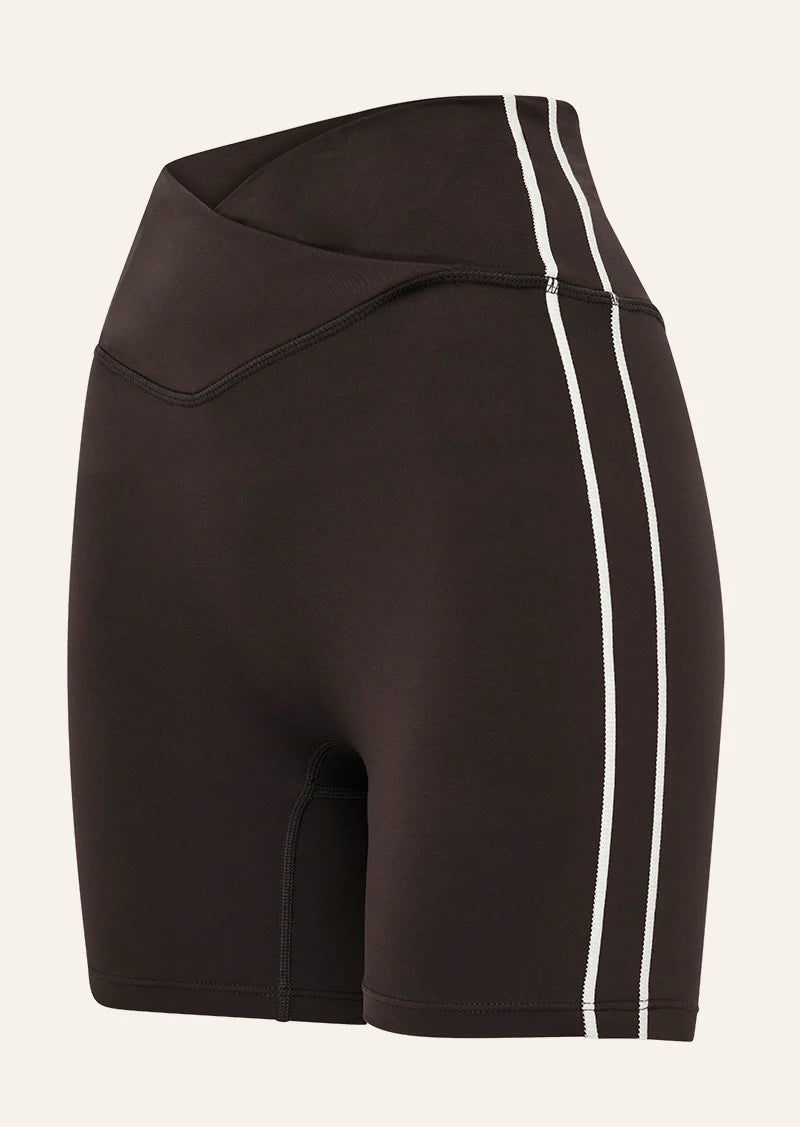 P.E Nation - Clarity 5 Inch Bike Shorts (Coffee/Whisper White) P.E Nation
