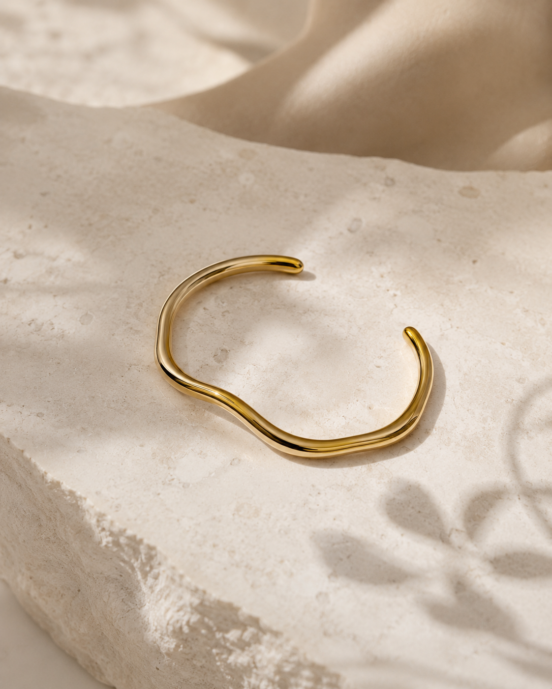 Wave 18K Gold Plated Bangle Dear Blackbird Boutique