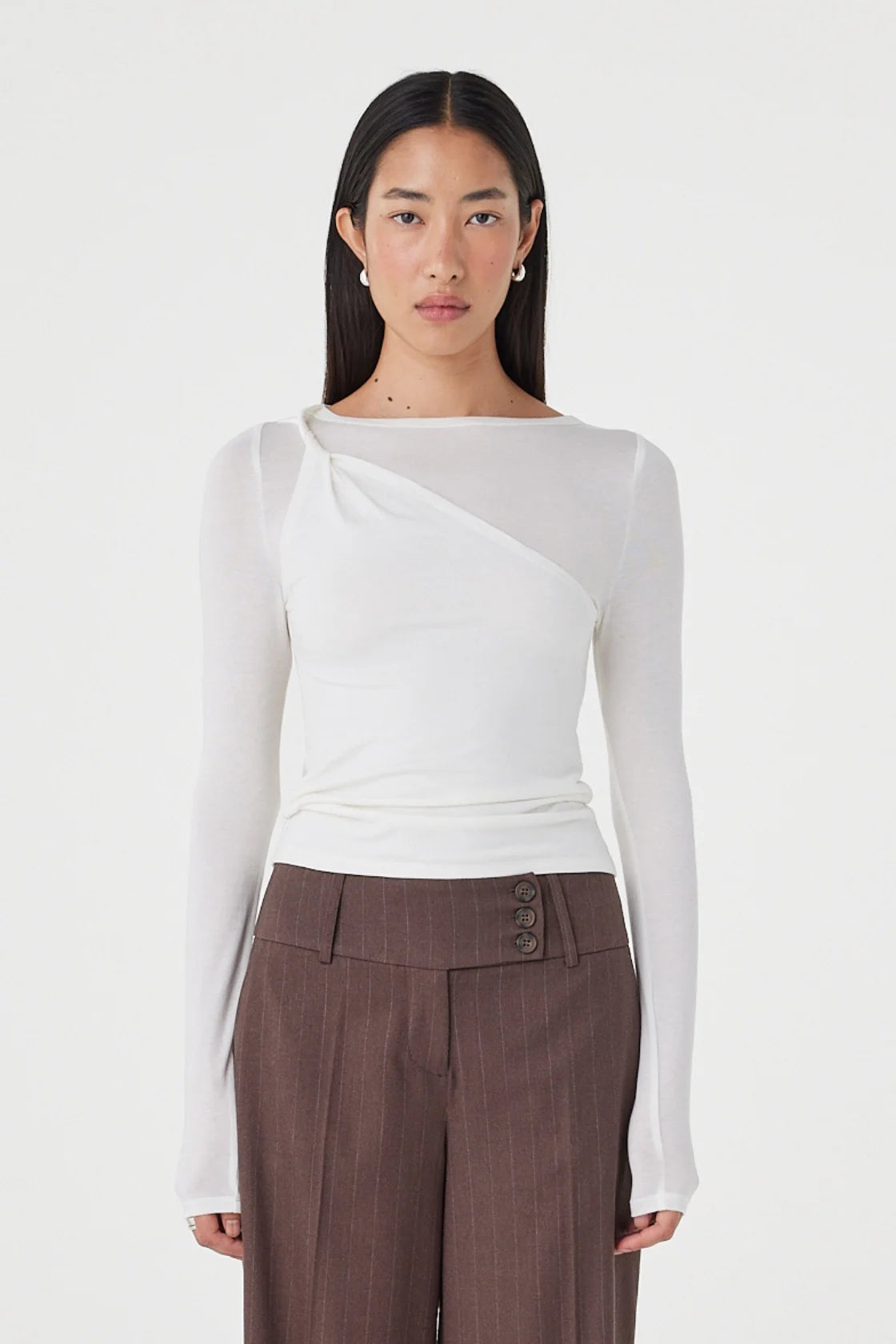 Arcaa - Mabel LS Twist Top (Cream) Arcaa