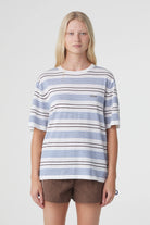 Arcaa - Noor Tee (White & Blue Retro Stripe) Arcaa