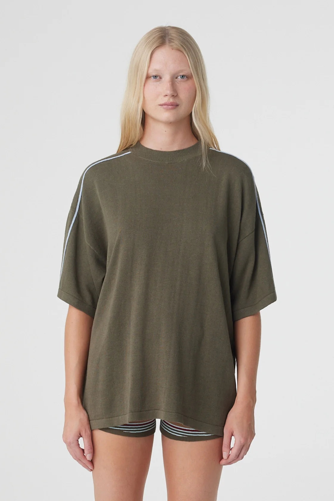 Arcaa - Pippa Oversized Tee (Smokey Olive & Dusk Blue) Arcaa