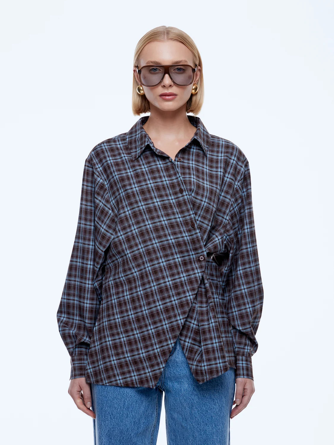 Ena Pelly - Bobbi Check Shirt (Brown/Blue) Ena Pelly
