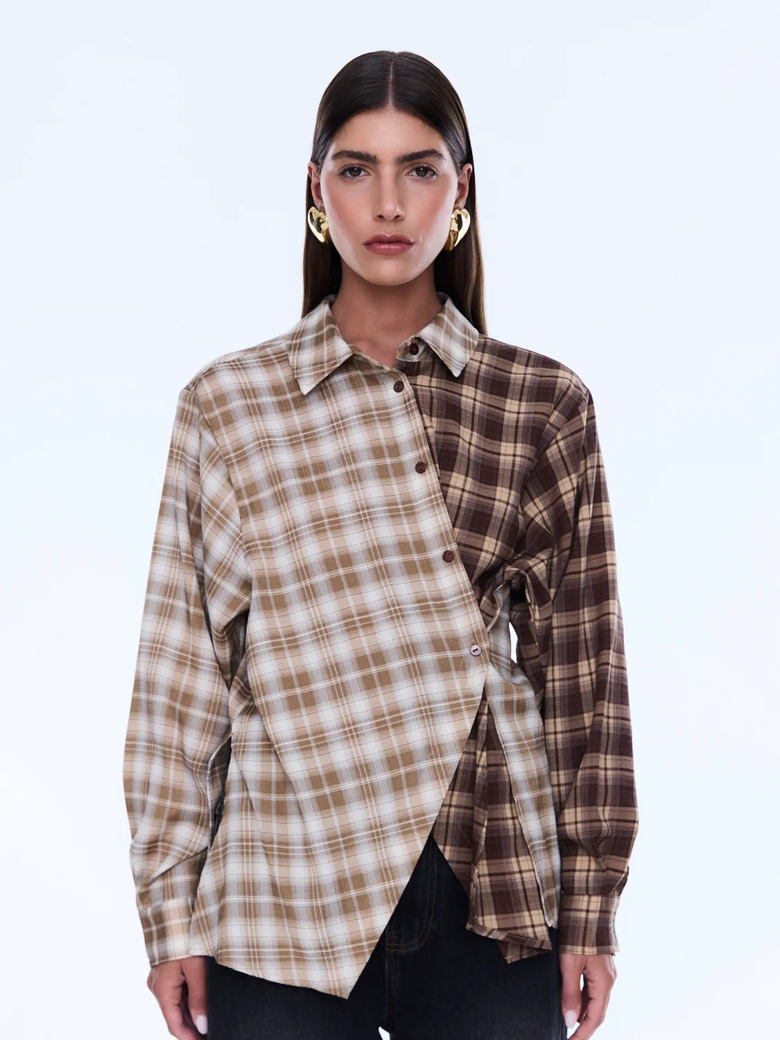 Ena Pelly - Bobbi Check Shirt (Brown) Ena Pelly
