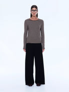Ena Pelly - Piper Long Sleeve Stripe Top (Sand Stripe) Ena Pelly