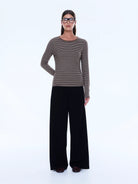 Ena Pelly - Piper Long Sleeve Stripe Top (Sand Stripe) Ena Pelly