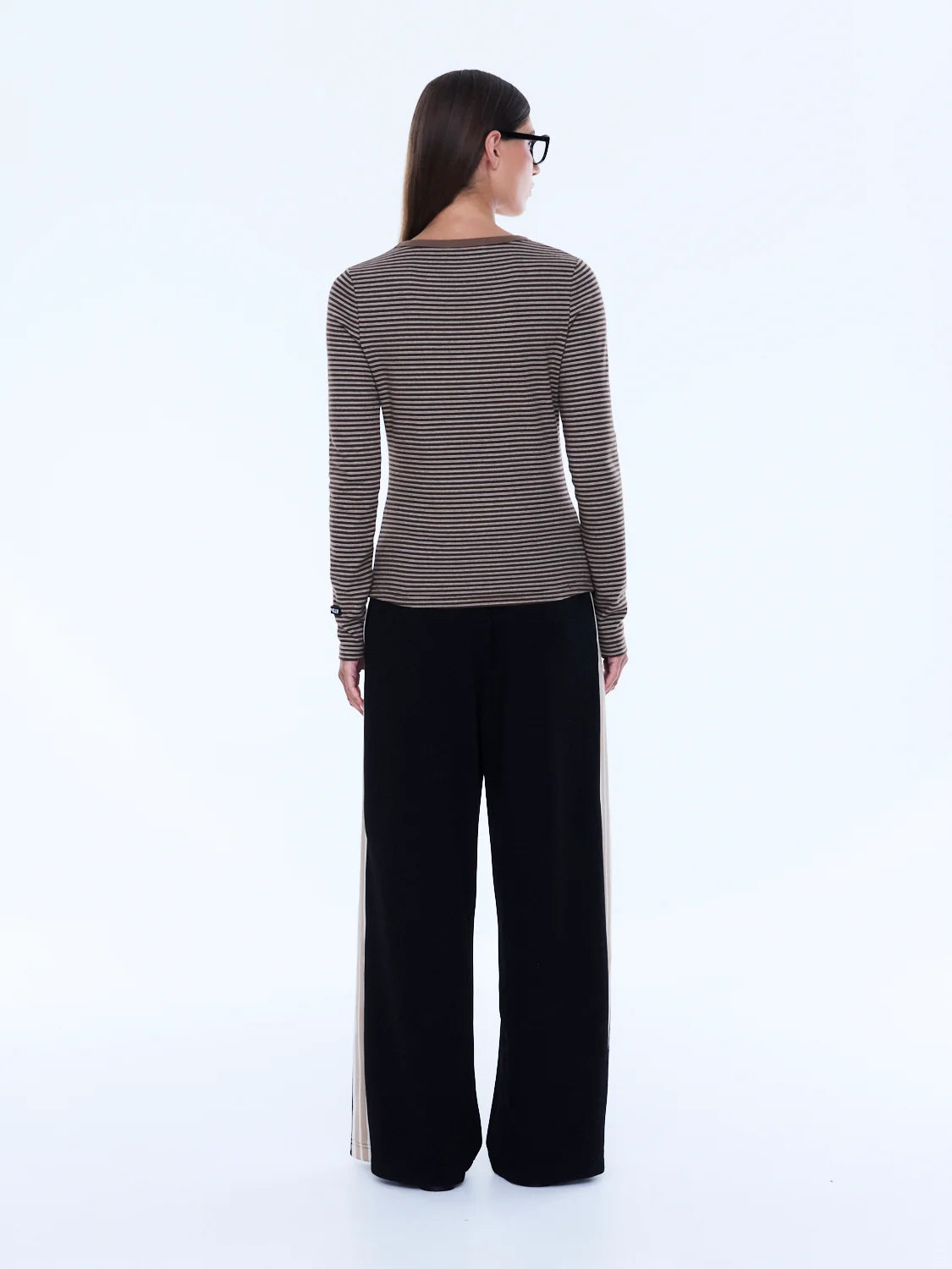 Ena Pelly - Piper Long Sleeve Stripe Top (Sand Stripe) Ena Pelly