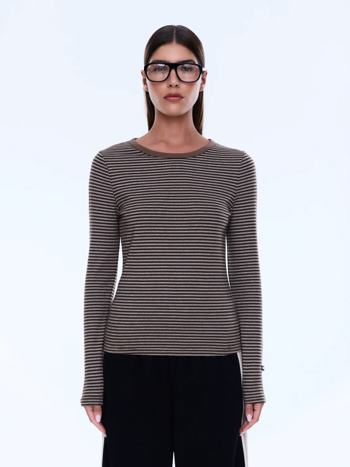 Ena Pelly - Piper Long Sleeve Stripe Top (Sand Stripe) Ena Pelly