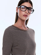 Ena Pelly - Piper Long Sleeve Stripe Top (Sand Stripe) Ena Pelly
