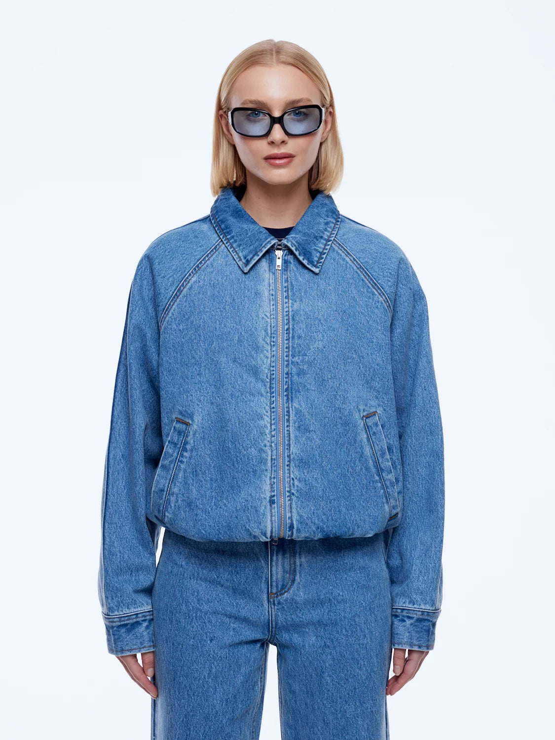 Ena Pelly - Billy Denim Bomber (Light Indigo) Dear Blackbird Boutique