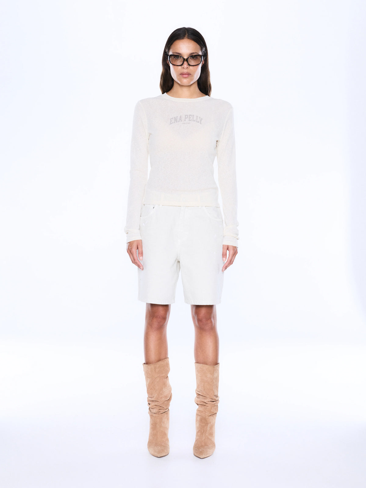 Ena Pelly - Niesha Long Sleeve Top (Ecru) Ena Pelly