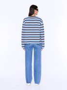 Ena Pelly - Maria Boxy Long Sleeve Tee (Blue/Brown Stripe) Ena Pelly