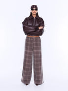 Ena Pelly - Myla Wide Leg Pant (Burgundy Check) Ena Pelly