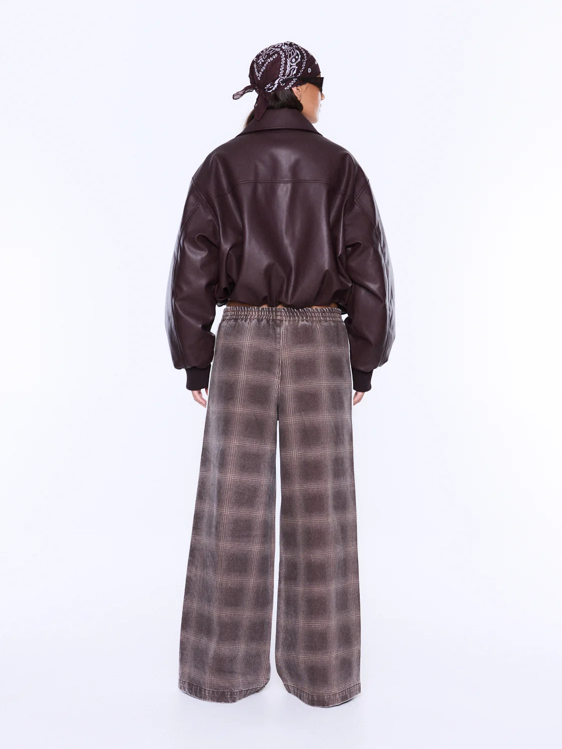 Ena Pelly - Myla Wide Leg Pant (Burgundy Check) Ena Pelly