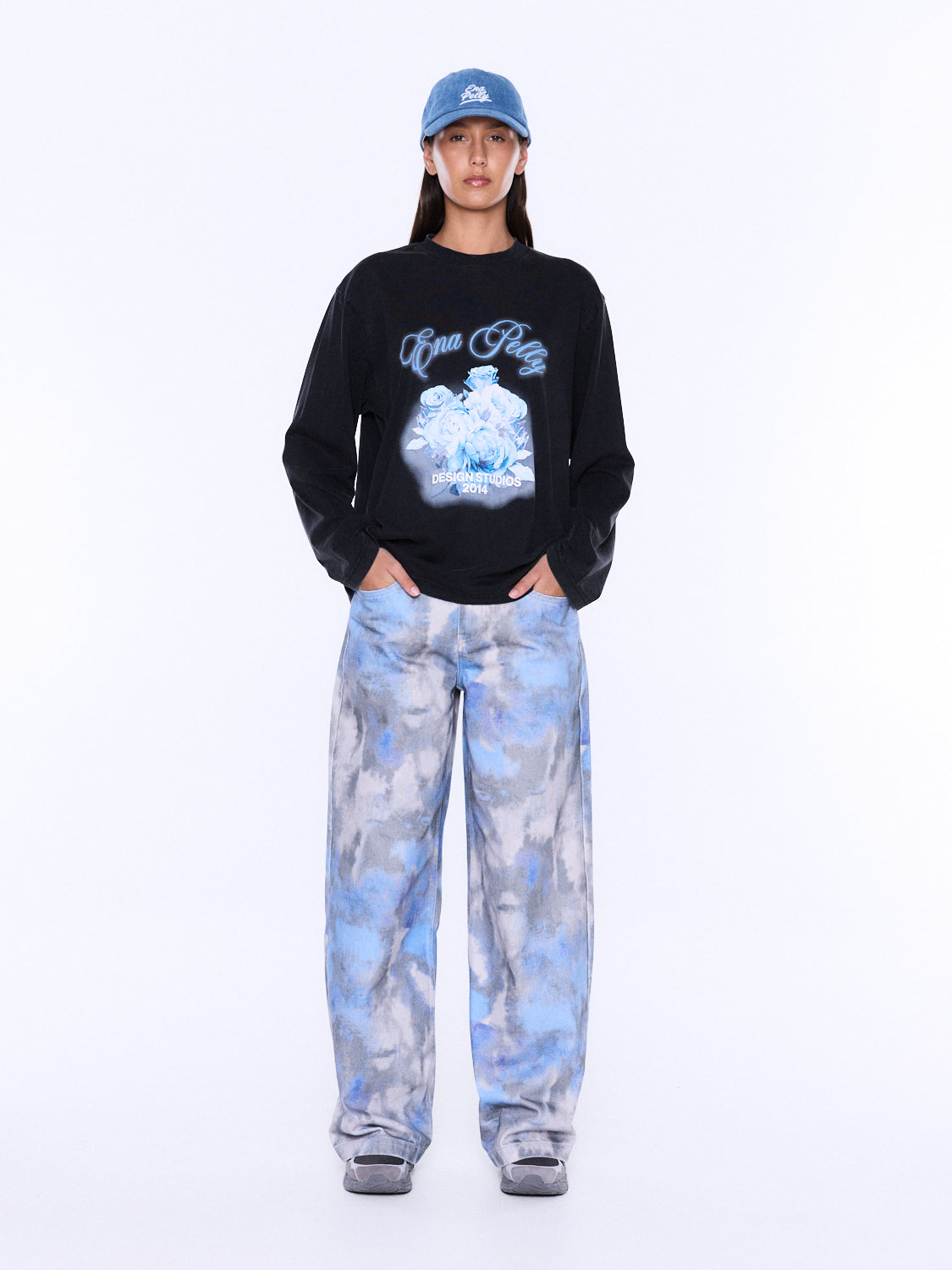 Ena Pelly - Elsa Long Sleeve Relaxed Tee (Vintage Black) Ena Pelly
