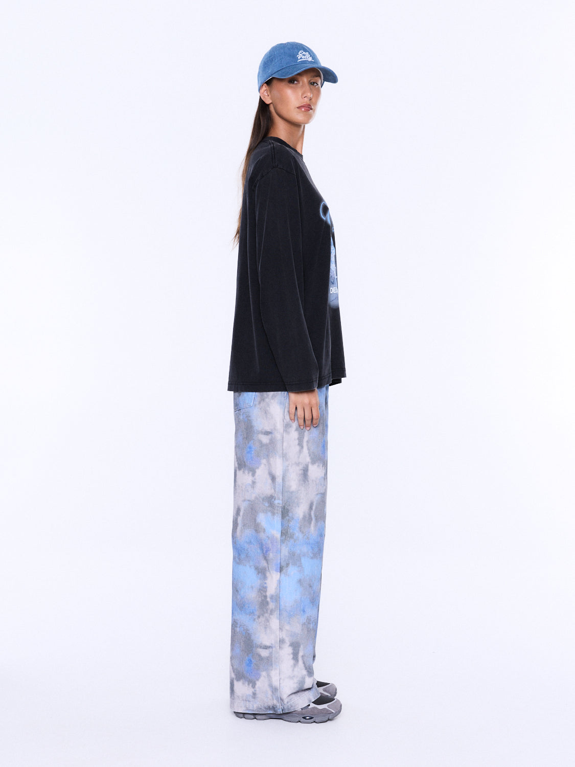 Ena Pelly - Elsa Long Sleeve Relaxed Tee (Vintage Black) Ena Pelly